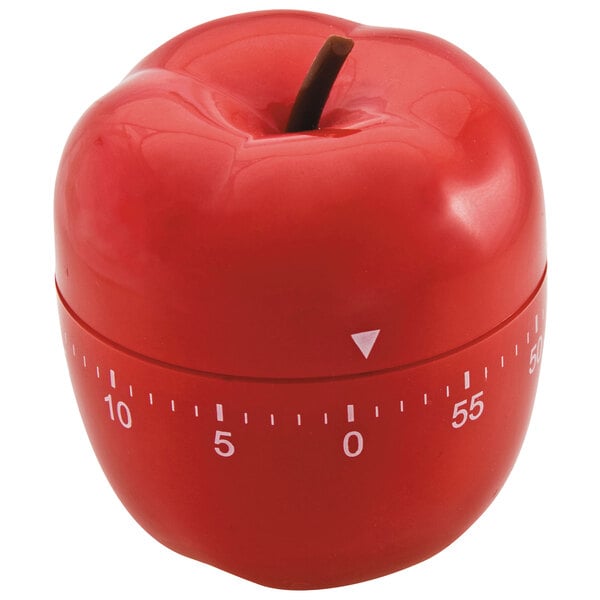 A BaumGartens red apple shaped kitchen timer.