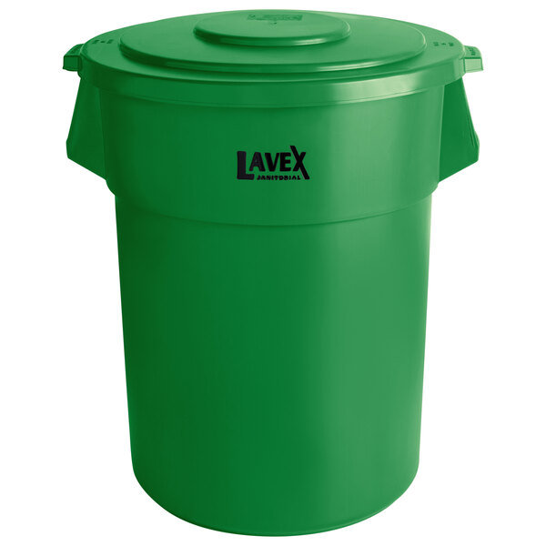 Lavex 20 Gallon Black Round Commercial Trash Can / Ingredient Bin