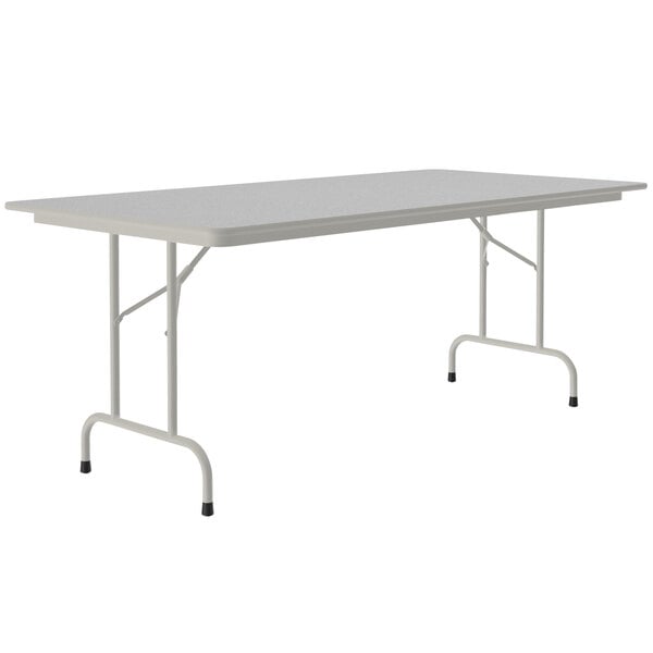 A gray rectangular table with a gray frame.