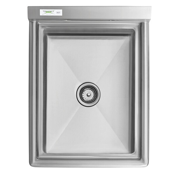 A Regency stainless steel one compartment sink with a drain.