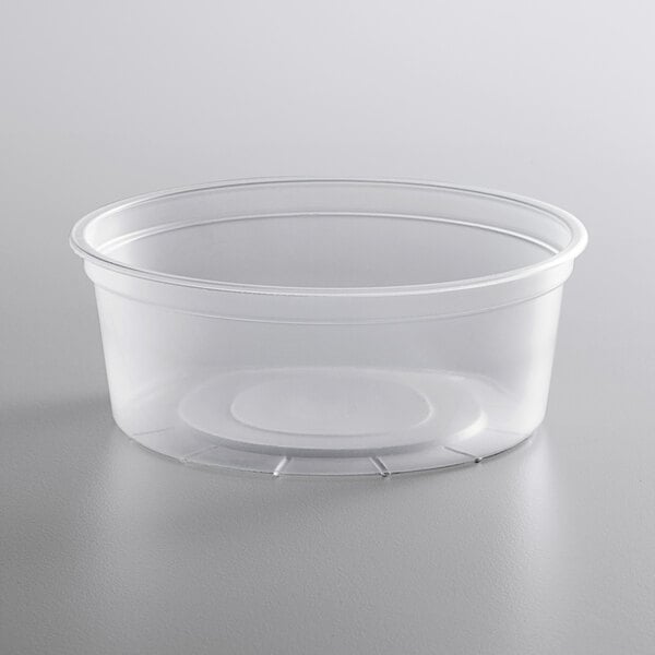 8 oz. Round Microwaveable Deli Container Combo Set (Clear) 48/PK