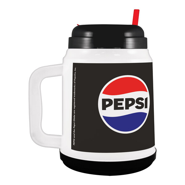 32 oz. Pepsi® Mini Tanker with Spout, Straw, and Lid - 24/Case