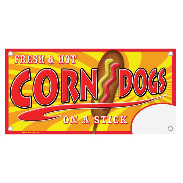 CORN DOG SIGN Restaurant 12" x 17" PVC Stand Concession Trailer 