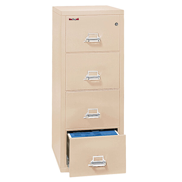 FireKing 41831CPA Parchment Steel FourDrawer Insulated Vertical UL