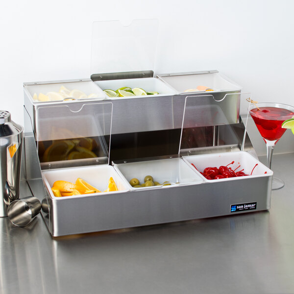 San Jamar B4706INL Two Tier Stainless Steel Condiment Bar