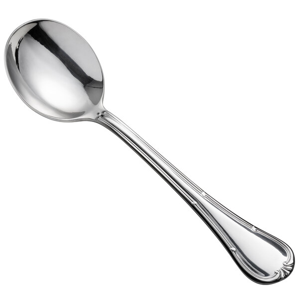 Set of 12 Doryh 7.6 Inch Premium Stainless Steel Round Soup Spoons