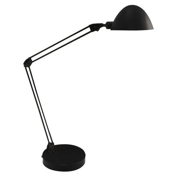 A Ledu black LED desk lamp with a curved arm and dome shade.