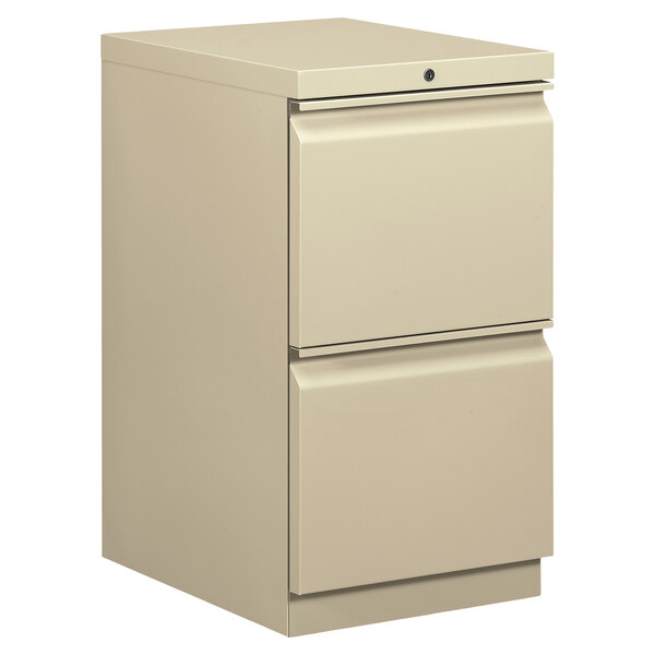 Office Dimensions Commercial Grade 23 Deep 2 Drawer Mobile Metal Pedestal File Cabinet Putty 