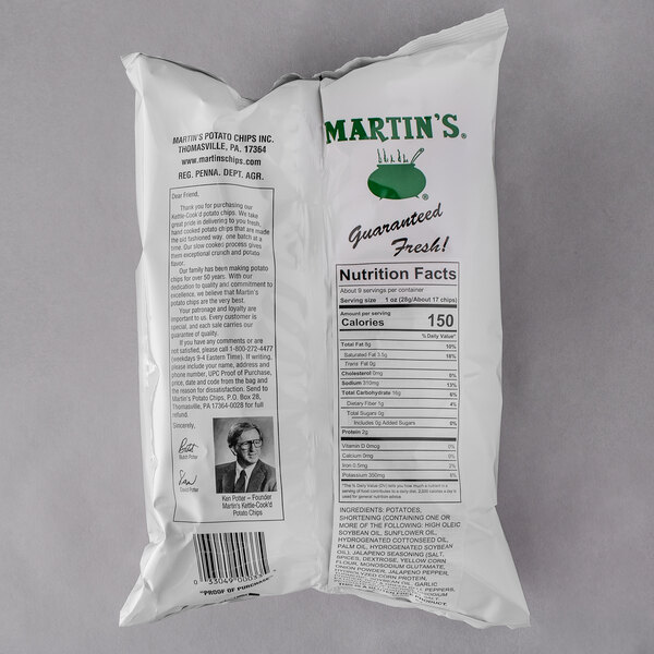 Martin's 8.5 oz. Bag Jalapeno KettleCook'd Potato Chips 9/Case