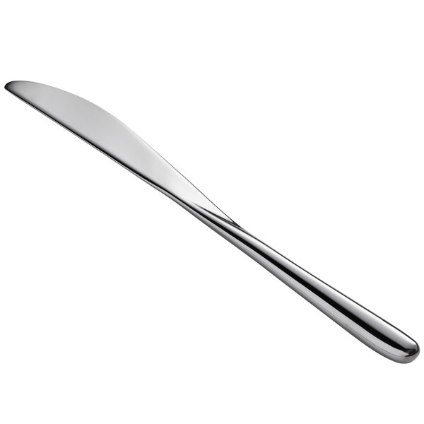 A close-up of a Sant'Andrea Quantum stainless steel butter knife with a white background.