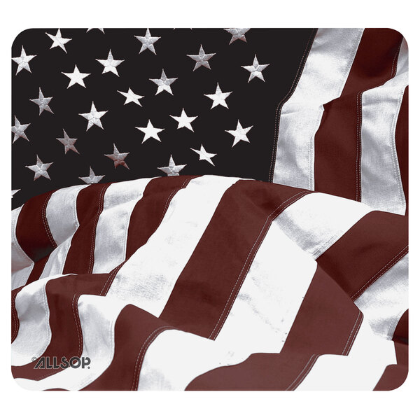 An Allsop NatureSmart mouse pad with an American flag on it.