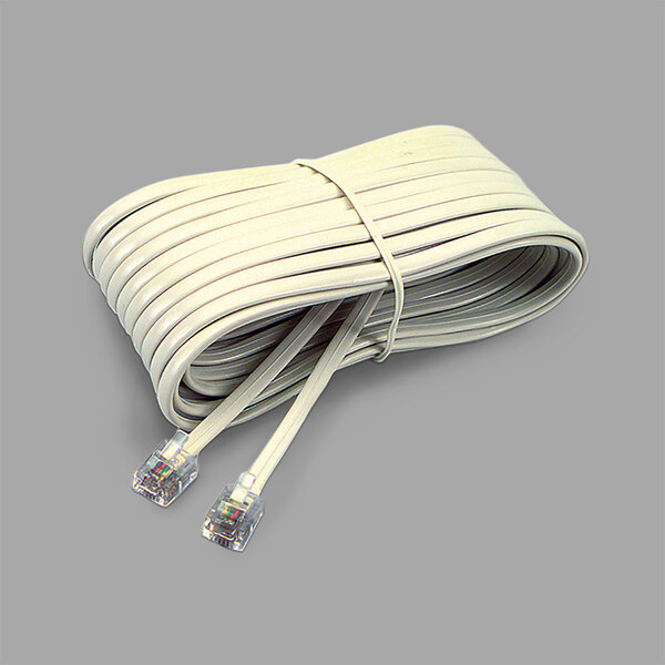 A white Softalk phone extension cord with two ends.