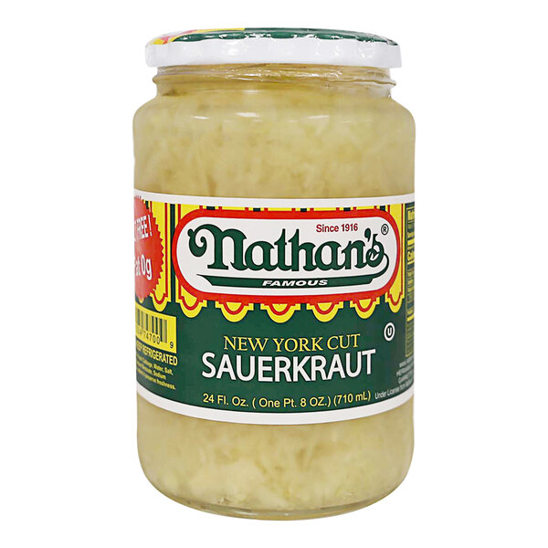 Nathan's Famous 24 oz. New York Fresh Cut Sauerkraut 12/Case