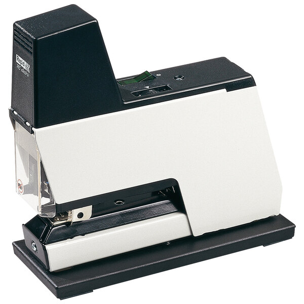 A black and white Rapid Classic 105E electric stapler.