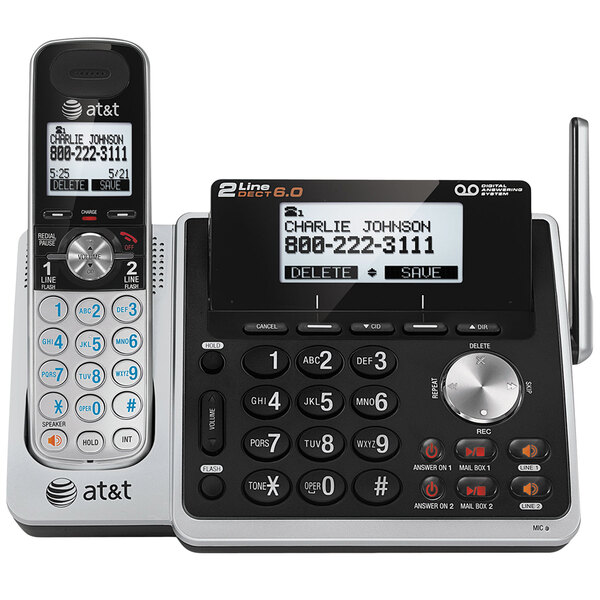 AT&T 2 Handset Cordless Phone Telephone Answering System EL52219 for sale online 