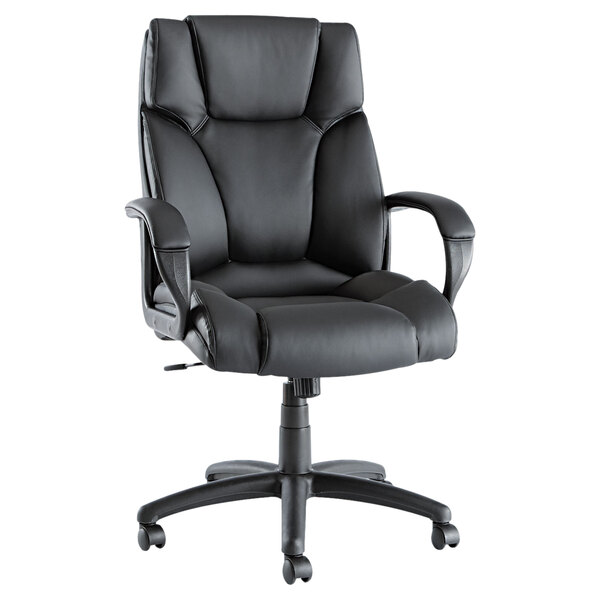 Alera ALEFZ41LS10B Fraze Series HighBack Black Leather Swivel / Tilt