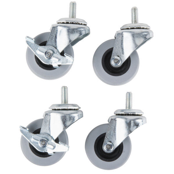 Manitowoc K-00064 2 1/2" Swivel Casters, 2 with Brakes - 4/Set