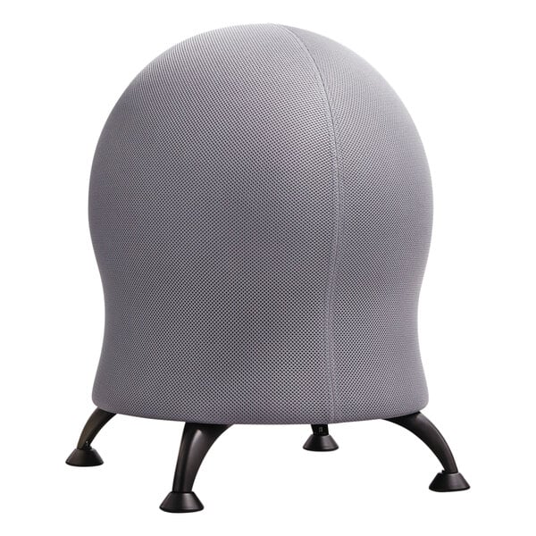 A grey Safco Zenergy ball chair with black legs.