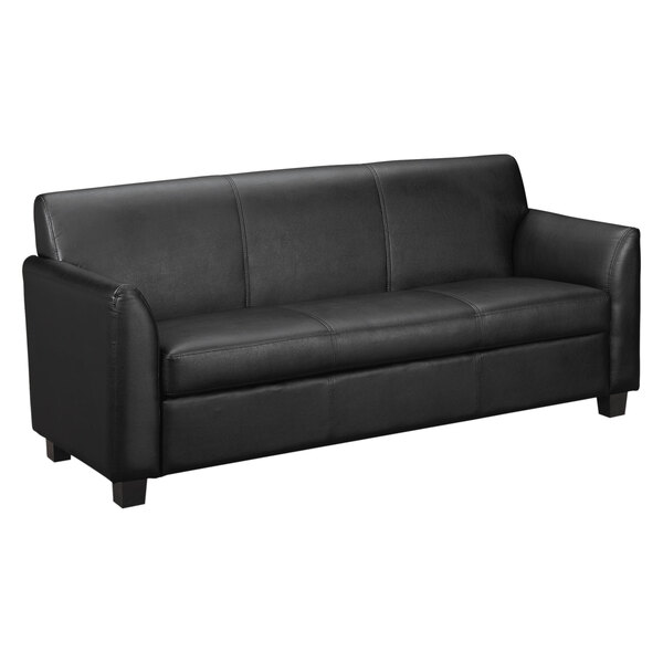 Hon Circulate Black Leather Three, Leather Cushion Sofa