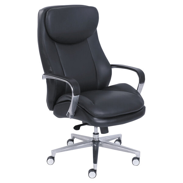 La-Z-Boy 48958 Commercial 2000 High-Back Black Leather Executive