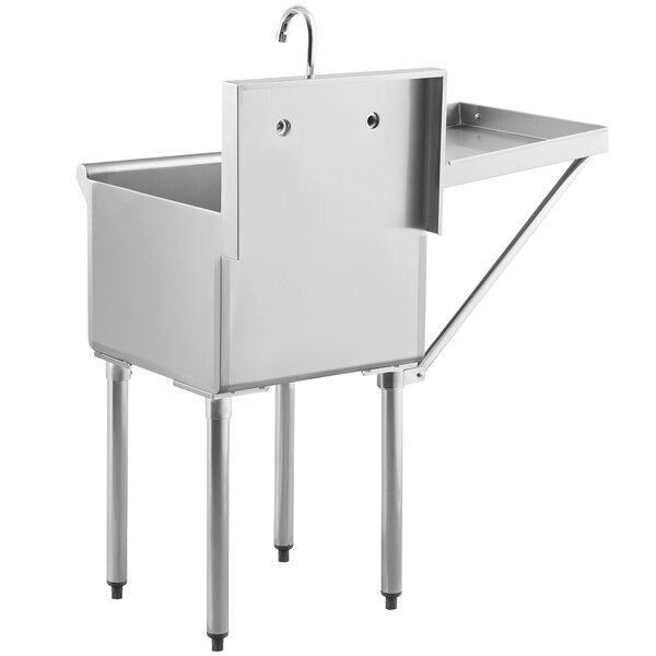 Commercial 18" Utility Sink w/ Faucet (Stainless Steel)