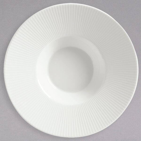 Schonwald 9400116 Connect 2.5 oz. Continental White Porcelain Gourmet Deep  Plate with Rim - 12/Case
