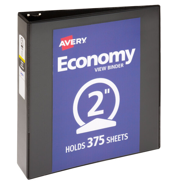 Avery® 05781 Black Economy View Binder with 2" Round Rings
