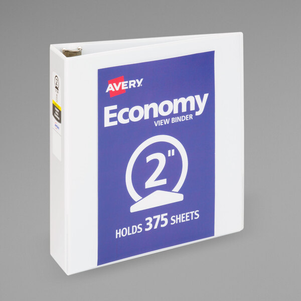 Avery® 05780 White Economy View Binder with 2" Round Rings