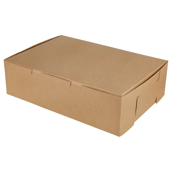 A brown Kraft cupcake box with a lid.