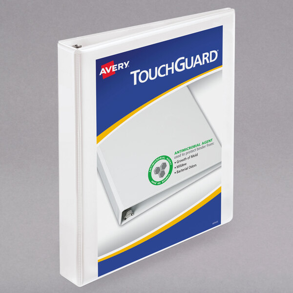Avery® 17141 TouchGuard Antimicrobial White Heavy-Duty View Binder with 1" Slant Rings