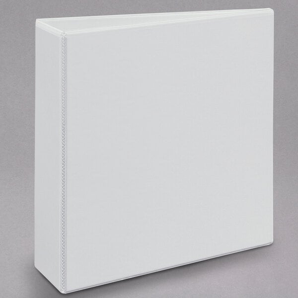 A white Avery Heavy-Duty View binder with a white cover.
