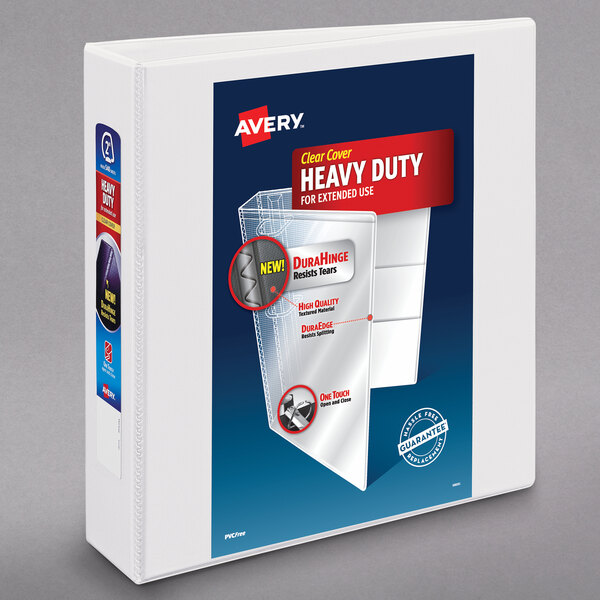 Avery® 79792 White Heavy-Duty View Binder with 2" Locking One Touch Slant Rings
