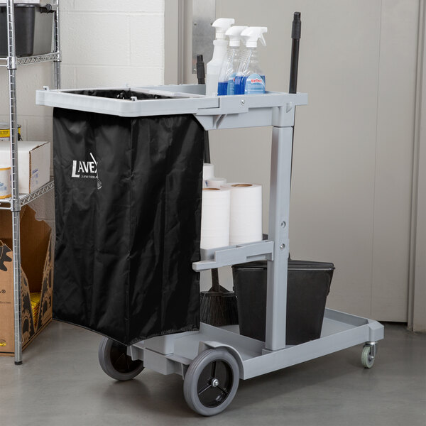 Lavex Janitorial Replacement Black Vinyl Bag for Janitor Cart