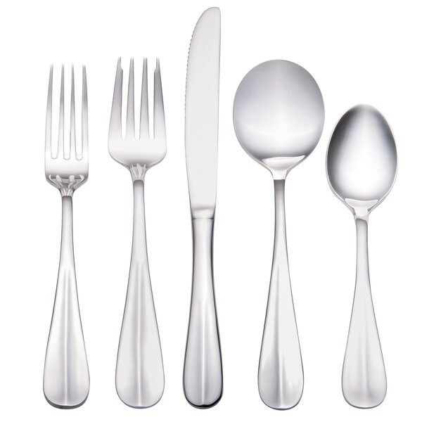 Acopa Benson 18/0 Stainless Steel Heavy Weight Flatware Set with