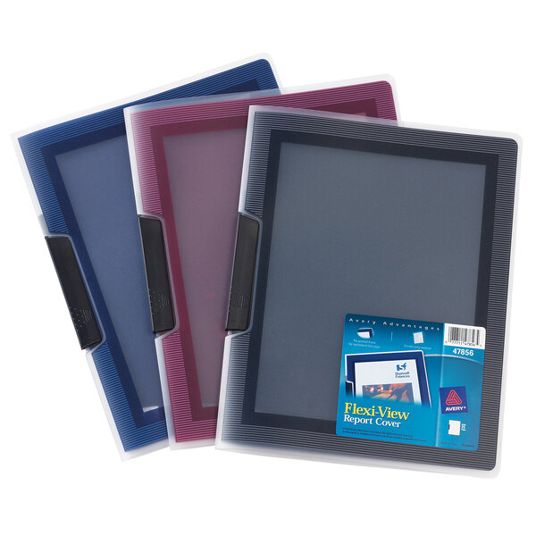 Avery® 11" x 8 1/2" Assorted Colors Flexi-View Presentation Book with Swing Clip - 24/Case