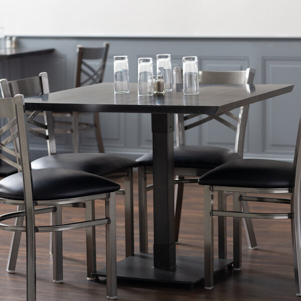 Lancaster Table & Seating 36" x 36" Solid Wood Live Edge Table Top with Antique Slate Gray Finish