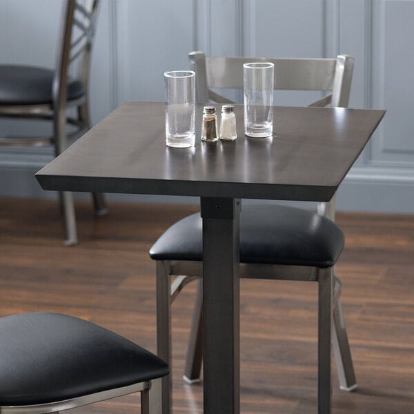 Lancaster Table & Seating 24" x 30" Solid Wood Live Edge Table Top with Antique Slate Gray Finish