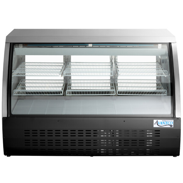 Avantco DLC64HCB 64" Black Curved Glass Refrigerated Deli Case