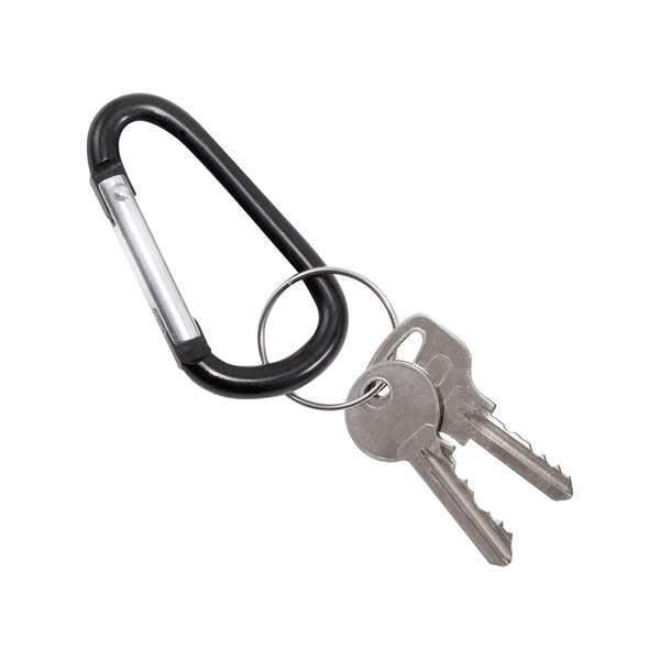 Advantus 75555 Black Aluminum Split Key Ring Carabiner Key Chain - 10/Pack