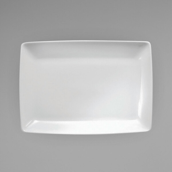 A white rectangular Oneida Fusion porcelain platter.