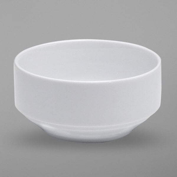 A white Oneida Circa porcelain bouillon bowl.