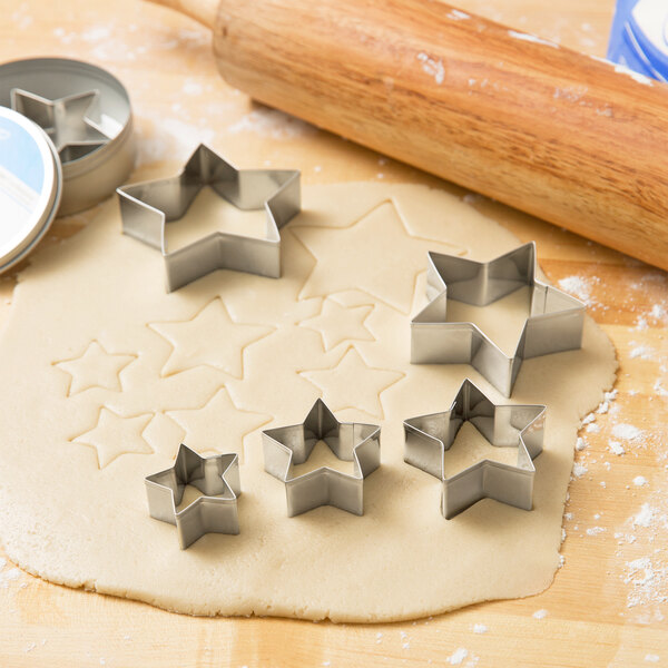 Ateco 7805 6-Piece Stainless Steel Plain Star Cutter Set