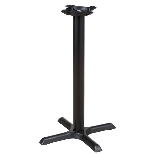 A Lancaster Table & Seating black metal counter height table base column.