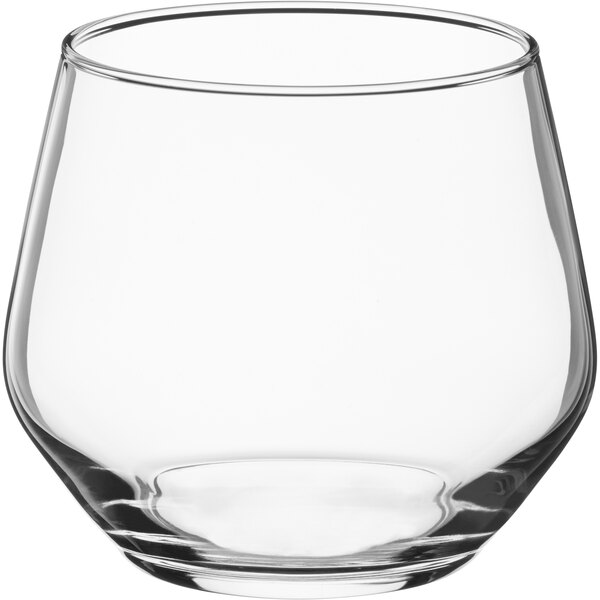 An Acopa Radiance old fashioned glass with a rim.