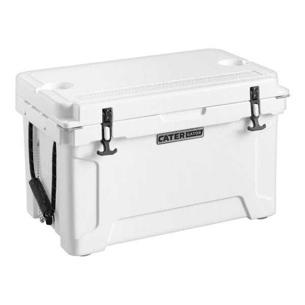 CaterGator CG45WH White 45 Qt. Rotomolded Extreme Outdoor Cooler / Ice Chest