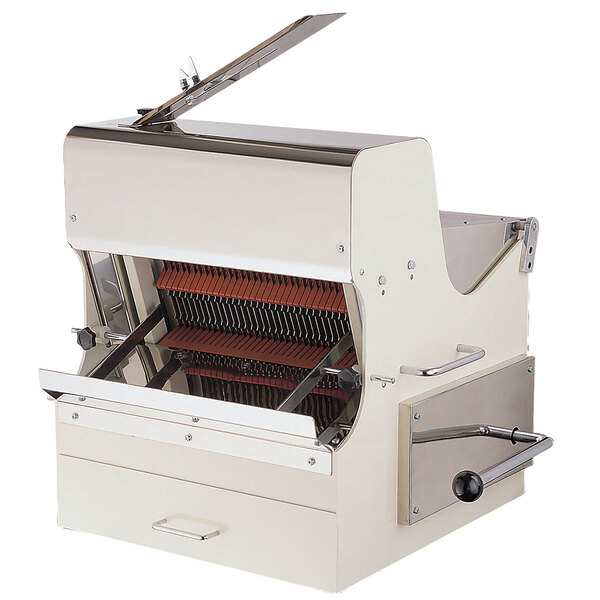Omcan 21122 Countertop Bread Slicer - 5/8 Slice Thickness, 15 Max Loaf  Length - 120V, 1/2 hp