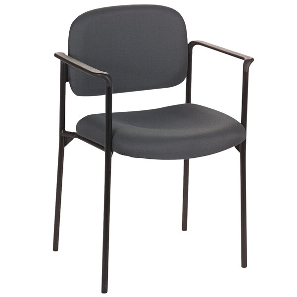 HON VL616VA19 Basyx VL616 Series Stackable Charcoal Fabric Guest Chair