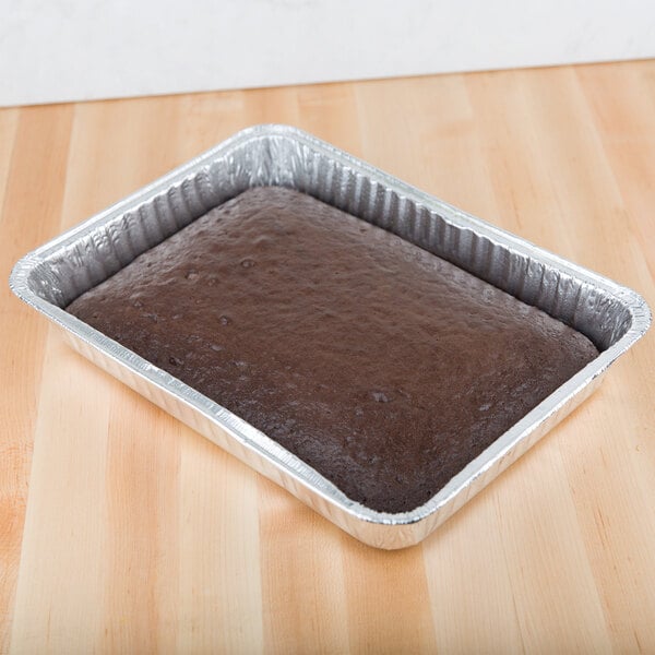 Durable Packaging 9 Square Foil Cake Pan and Lid - 25/Pack