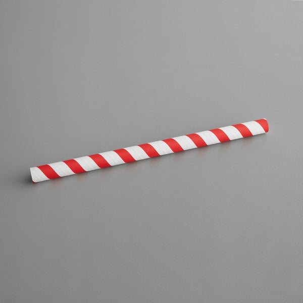 EcoChoice 8 1/2 Colossal Red and White Striped Unwrapped Paper