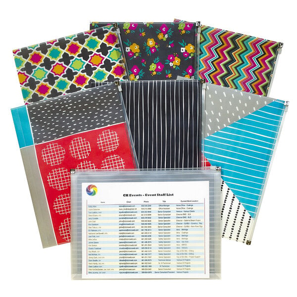 C-Line Playful Pops reusable envelopes in assorted colors.